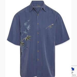 Bamboo Cay Flying Bamboos Camp Embroidered Infra Blue Camp Shirt Size 4X NWT